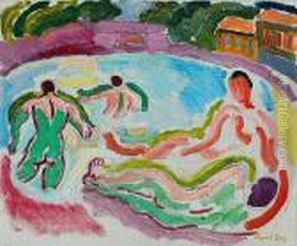 Les Baigneurs Oil Painting by Raoul Dufy