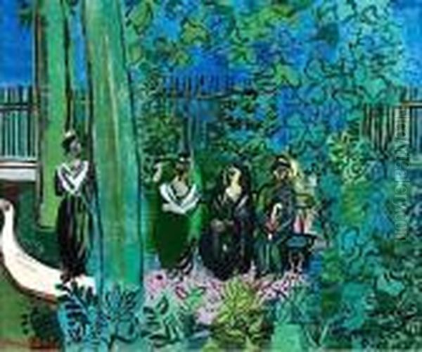 Arlesiennes Au Jardin Oil Painting by Raoul Dufy