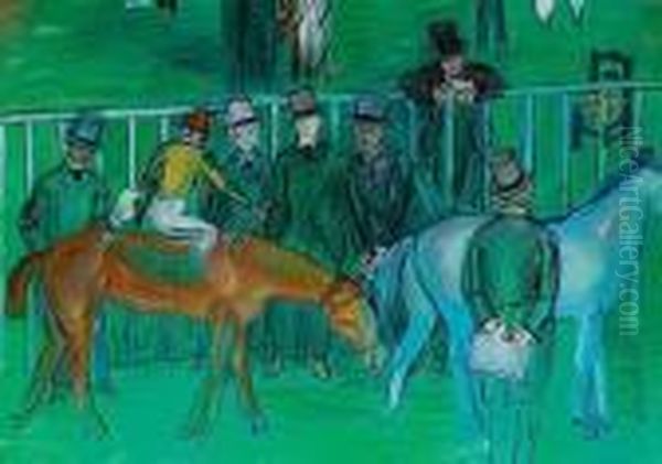 Scene De Pesage Oil Painting by Raoul Dufy