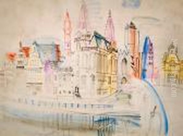 Gand, Le Quai Aux Herbes Oil Painting by Raoul Dufy