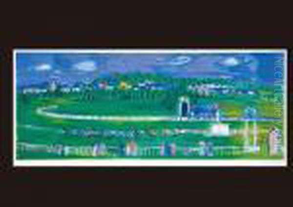 Dauville, Racecourse Oil Painting by Raoul Dufy