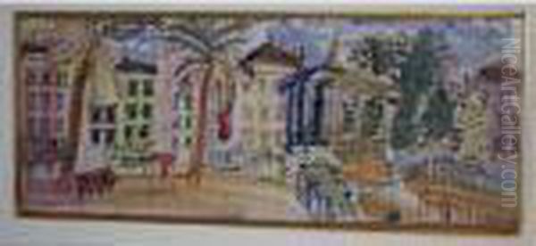 Kiosque Sur La Place Aux Palmiers Oil Painting by Raoul Dufy