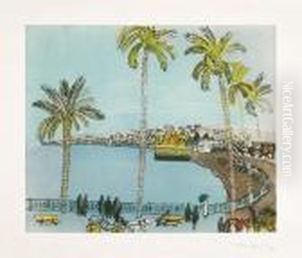 La Baie Des Anges A Nice Oil Painting by Raoul Dufy