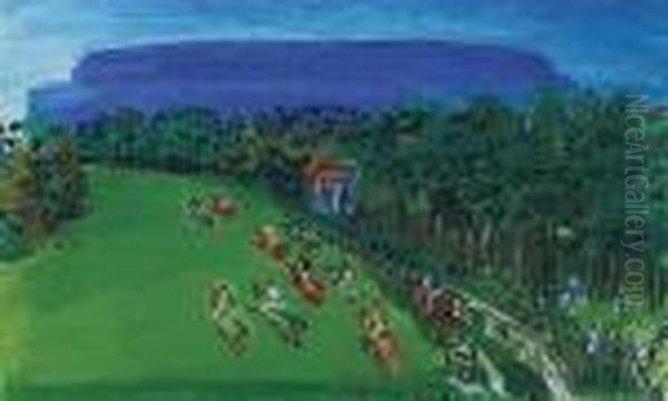 Aux Courses Oil Painting by Raoul Dufy