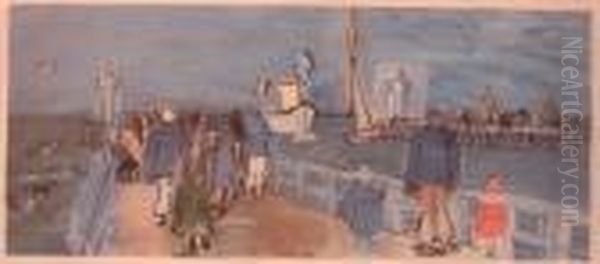 Les Jetees De Trouville-deauville Oil Painting by Raoul Dufy