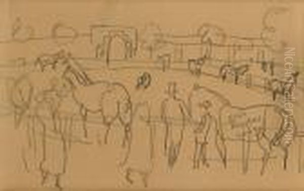 Chevaux Au Pesage Oil Painting by Raoul Dufy