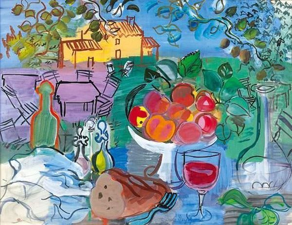 Nature Morte Devant La Maison Jaune Oil Painting by Raoul Dufy