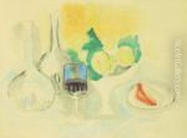 Nature Morte Aux Deux Carafes Et A Lacoupe De Fruits Oil Painting by Raoul Dufy