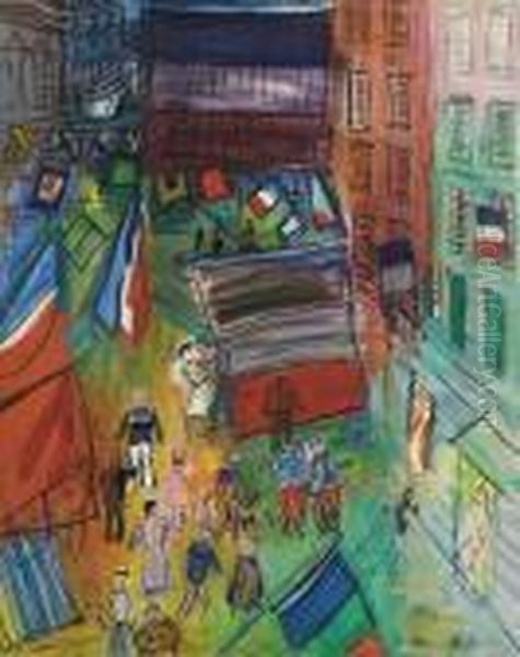 Rue Pavoisee Au Navire Oil Painting by Raoul Dufy