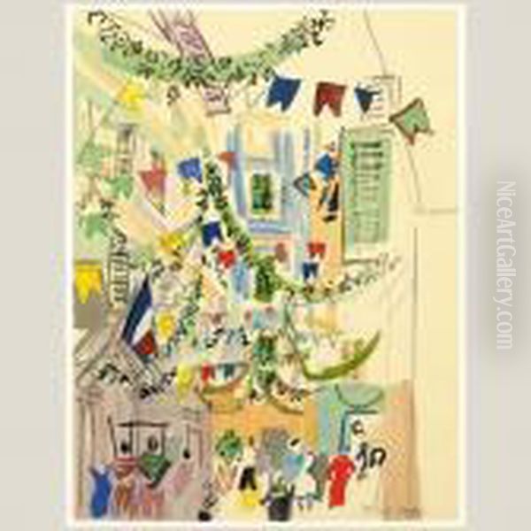 Calle De Paris Oil Painting by Raoul Dufy