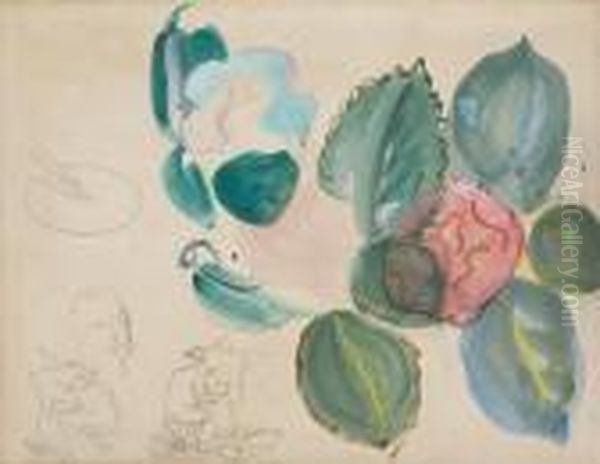 Nature Morte Aux Feuilles Oil Painting by Raoul Dufy