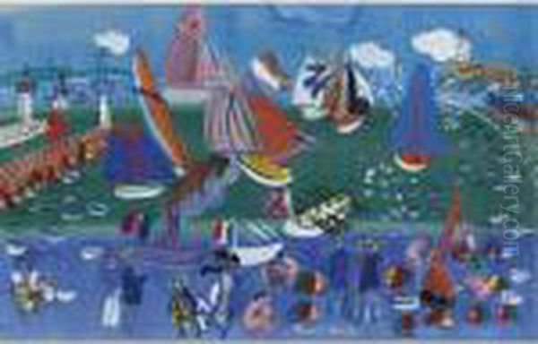 La Visite De L'escadre Anglaise Au Havre Oil Painting by Raoul Dufy