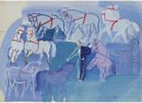 Chevaux De Cirque Oil Painting by Raoul Dufy