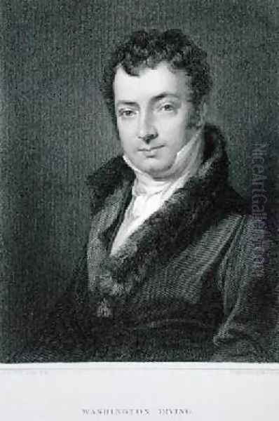 Washington Irving 1783-1859 Oil Painting by Charles Robert Leslie