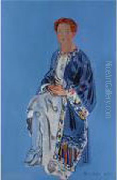 Portrait De Madame Roudinesco Oil Painting by Raoul Dufy