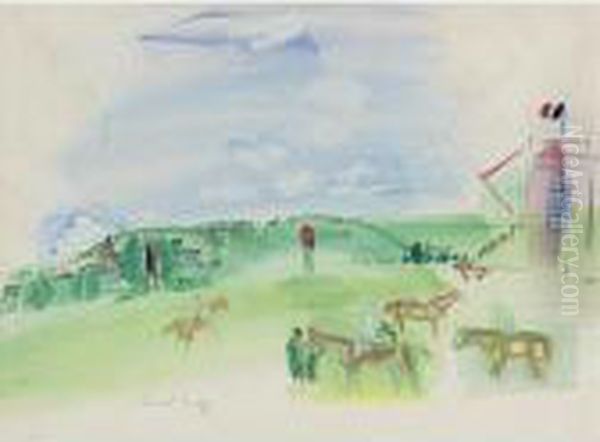 Courses A Deauville Oil Painting by Raoul Dufy