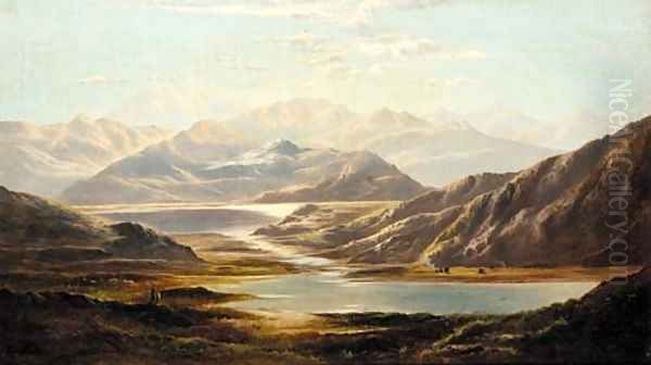 Sunset over the Loch Oil Painting by Charles Robert Leslie