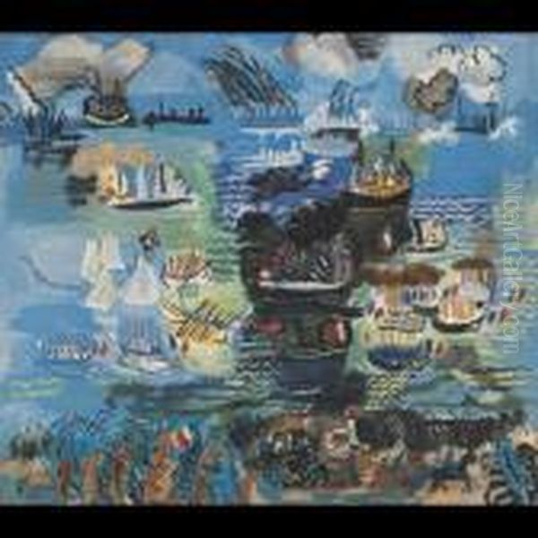 Fete Nautique A Marseilles Oil Painting by Raoul Dufy