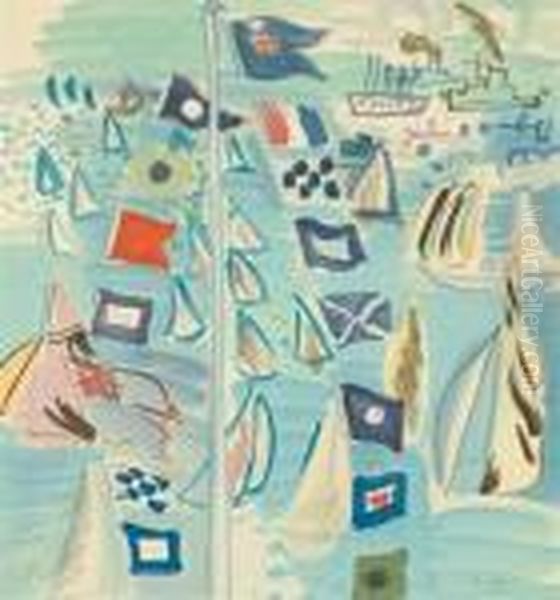 Sailboats
Color Lithograph. Oil Painting by Raoul Dufy