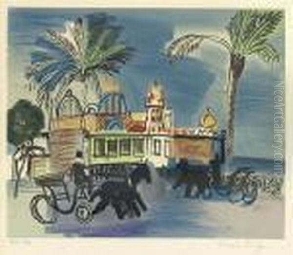 Nice, Le Casino De La Jetee Aux Deux Caleches Oil Painting by Raoul Dufy