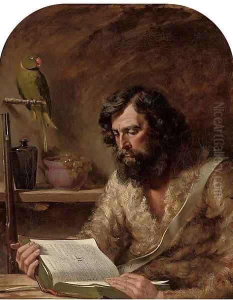 Robinson Crusoe Oil Painting by Charles Robert Leslie