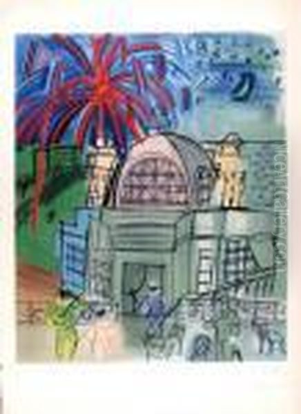 Feuerwerk In Nizza Oil Painting by Raoul Dufy