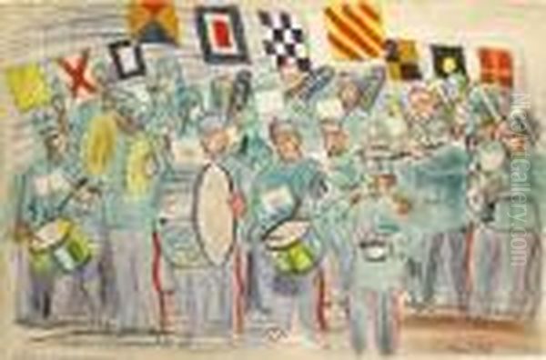 1877-1953) - The Band Oil Painting by Raoul Dufy