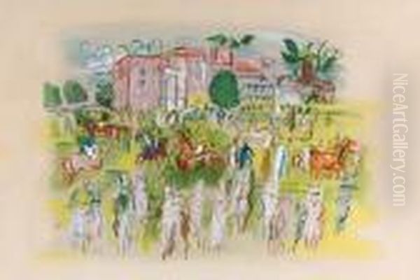 Ascot Oil Painting by Raoul Dufy