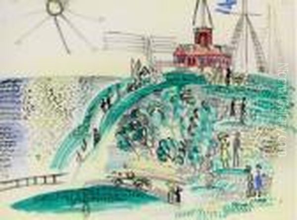 Eglise En Bord De Mer A Sainte-adresse Oil Painting by Raoul Dufy