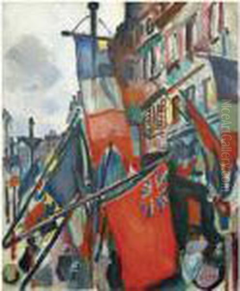 Le Havre, 14 Juillet Oil Painting by Raoul Dufy