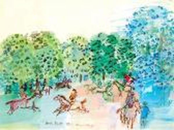 Hyde Park Oil Painting by Raoul Dufy