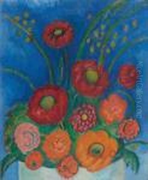 Fleurs. Pavots-anemones. Oil Painting by Raoul Dufy