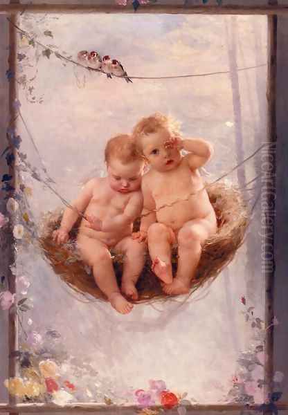 Sleepyheads Oil Painting by Timoleon Marie Lobrichon