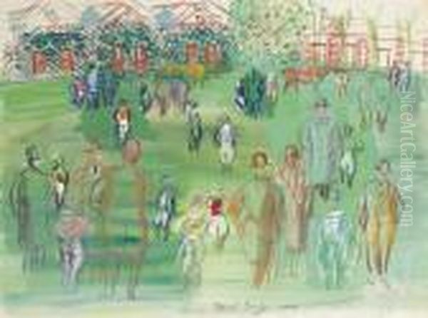 Le Pesage A Deauville Oil Painting by Raoul Dufy