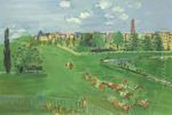 Le Champ De Courses A Auteuil Oil Painting by Raoul Dufy