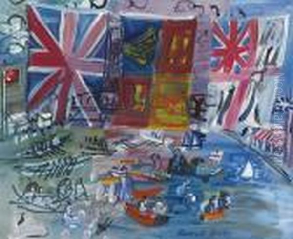 Regates A Henley Oil Painting by Raoul Dufy