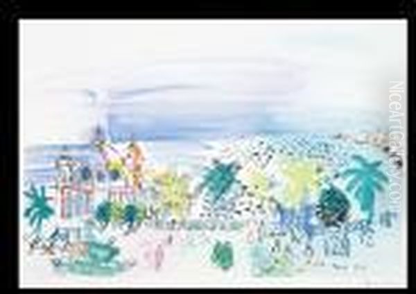 Casino In Nice(estamp) Oil Painting by Raoul Dufy