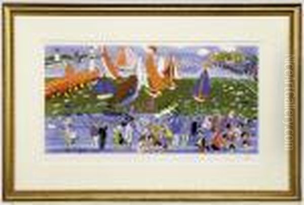 Landing Of The British Navy Oil Painting by Raoul Dufy