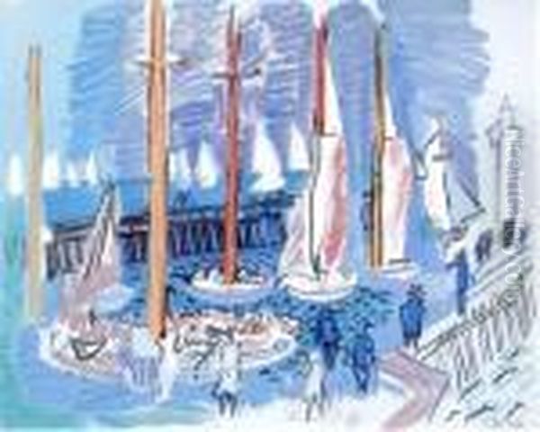 Voiliers Dans Le Port Oil Painting by Raoul Dufy