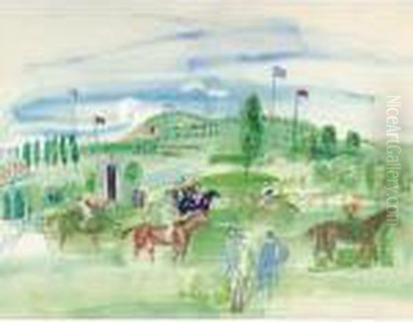 Deauville, Avant Le Depart Oil Painting by Raoul Dufy