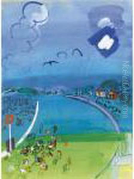 Courses A Goodwood Oil Painting by Raoul Dufy