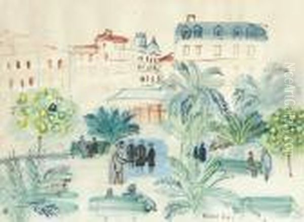 La Place Arago (perpignan) Oil Painting by Raoul Dufy