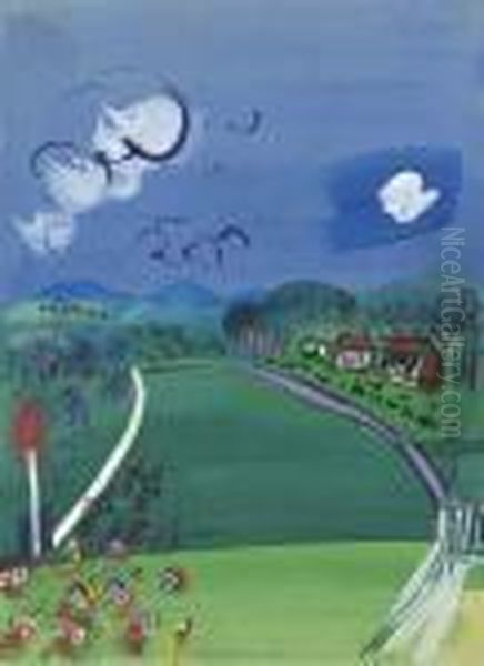 Les Courses A Goodwood Oil Painting by Raoul Dufy