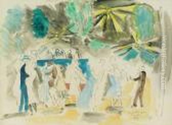 Bal Du 14 Juillet A Vence Oil Painting by Raoul Dufy