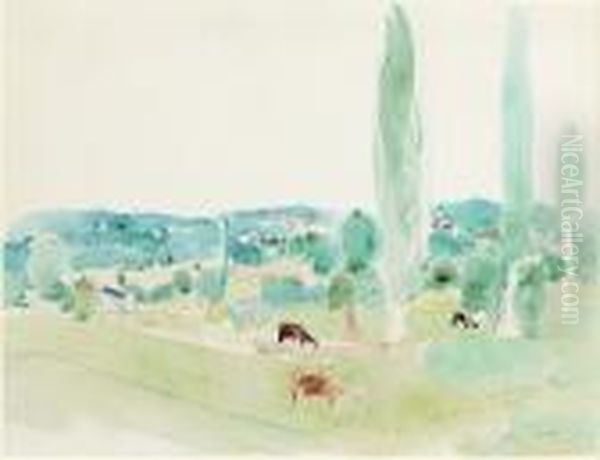 Paysage De Montfort-l'amaury Oil Painting by Raoul Dufy