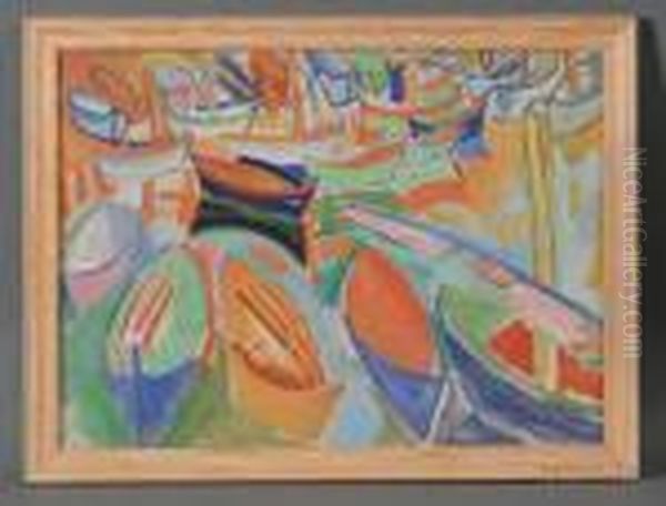 Abstract Boats Oil Painting by Raoul Dufy