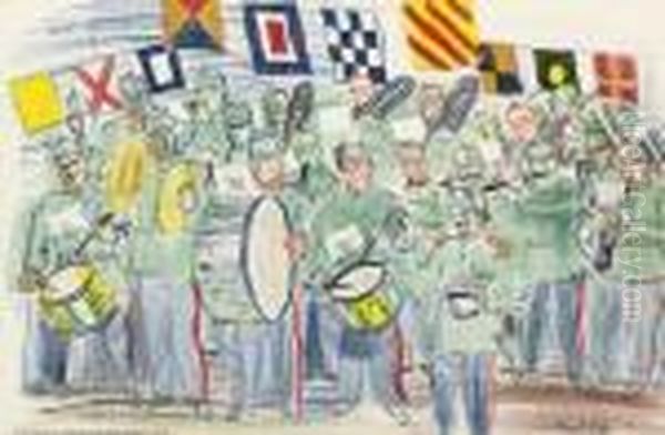 The Band Oil Painting by Raoul Dufy