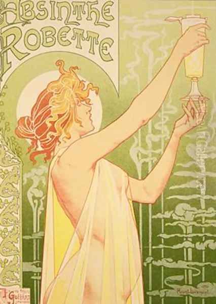 Reproduction of a poster advertising Robette Absinthe 1896 Oil Painting by Privat Livemont