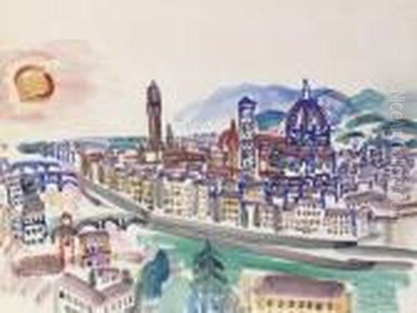 Vue De Florence Oil Painting by Raoul Dufy