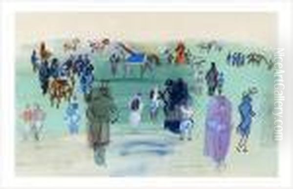 La Pelouse A Epsom Oil Painting by Raoul Dufy